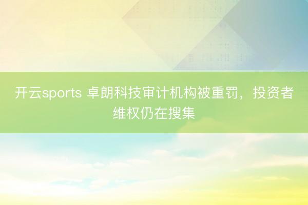 开云sports 卓朗科技审计机构被重罚,投资者维权仍在搜集