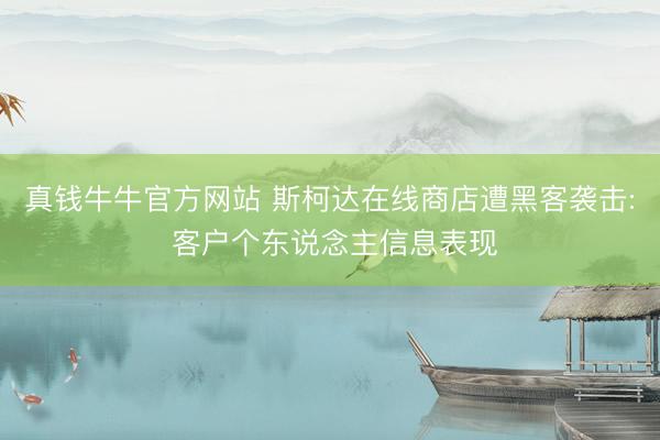 真钱牛牛官方网站 斯柯达在线商店遭黑客袭击: 客户个东说念主信息表现