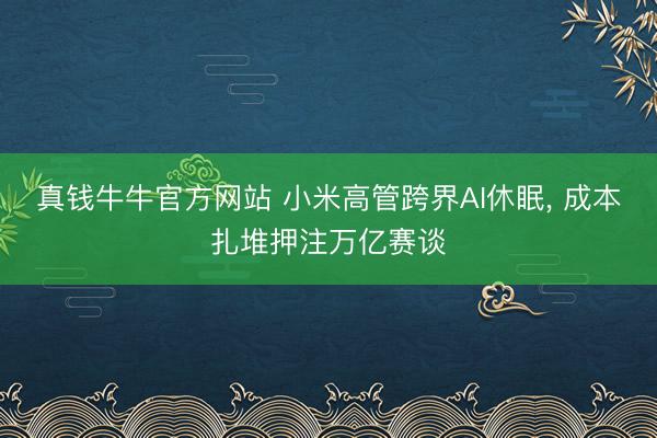 真钱牛牛官方网站 小米高管跨界AI休眠， 成本扎堆押注万亿赛谈