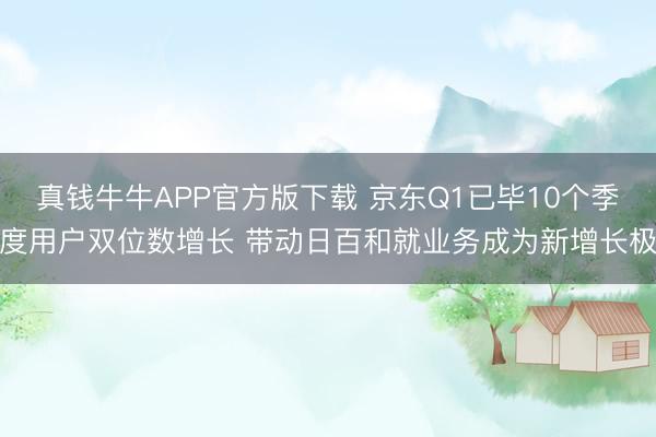 真钱牛牛APP官方版下载 京东Q1已毕10个季度用户双位数增长 带动日百和就业务成为新增长极