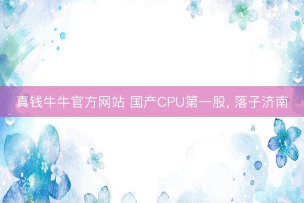 真钱牛牛官方网站 国产CPU第一股， 落子济南