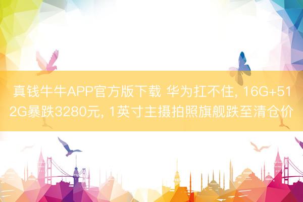 真钱牛牛APP官方版下载 华为扛不住， 16G+512G暴跌3280元， 1英寸主摄拍照旗舰跌至清仓价