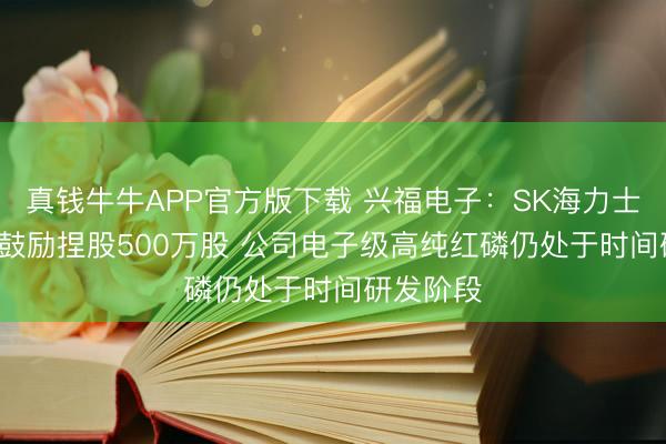 真钱牛牛APP官方版下载 兴福电子：SK海力士系IPO前鼓励捏股500万股 公司电子级高纯红磷仍处于时间研发阶段
