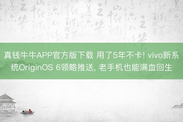 真钱牛牛APP官方版下载 用了5年不卡! vivo新系统OriginOS 6领略推送， 老手机也能满血回生