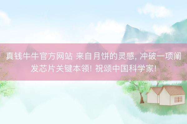 真钱牛牛官方网站 来自月饼的灵感， 冲破一项阐发芯片关键本领! 祝颂中国科学家!