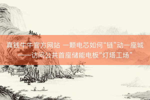 真钱牛牛官方网站 一颗电芯如何“链”动一座城——访问公共首座储能电板“灯塔工场”