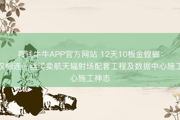 真钱牛牛APP官方网站 12天10板金螳螂：现在仅相连一丝买卖航天辐射场配套工程及数据中心施工神志