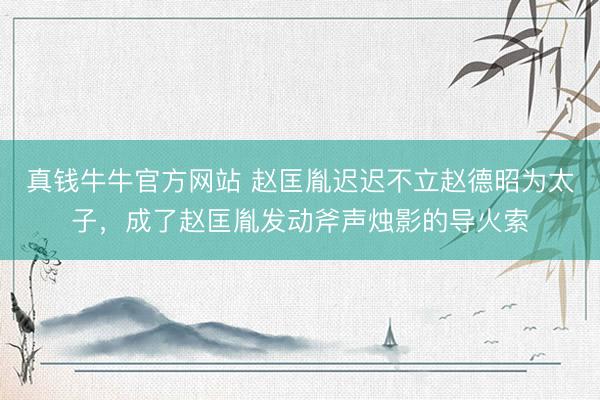 真钱牛牛官方网站 赵匡胤迟迟不立赵德昭为太子，成了赵匡胤发动斧声烛影的导火索