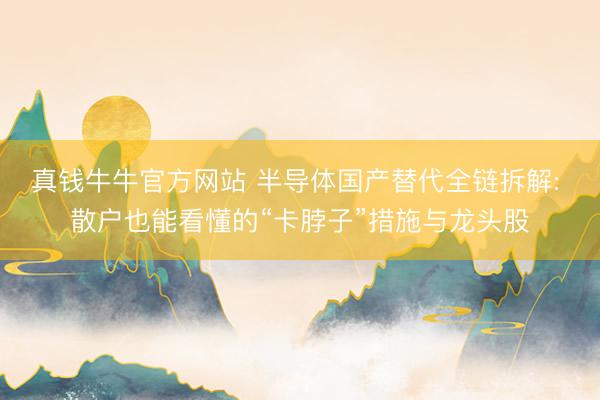 真钱牛牛官方网站 半导体国产替代全链拆解: 散户也能看懂的“卡脖子”措施与龙头股