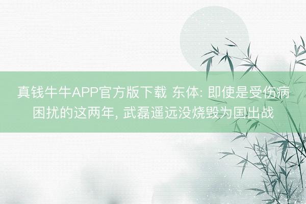 真钱牛牛APP官方版下载 东体: 即使是受伤病困扰的这两年， 武磊遥远没烧毁为国出战