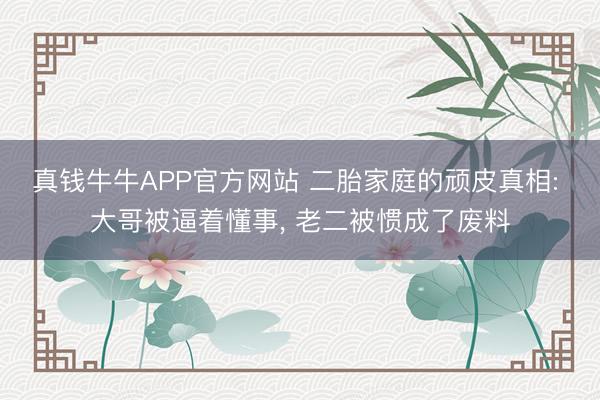 真钱牛牛APP官方网站 二胎家庭的顽皮真相: 大哥被逼着懂事， 老二被惯成了废料