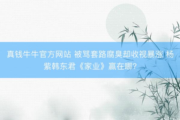 真钱牛牛官方网站 被骂套路腐臭却收视暴涨 杨紫韩东君《家业》赢在哪？