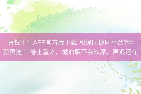 真钱牛牛APP官方版下载 和保时捷同平台?全新奥迪TT卷土重来，燃油版不会缺席，声浪还在