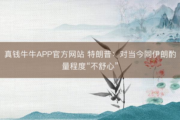 真钱牛牛APP官方网站 特朗普：对当今同伊朗酌量程度“不舒心”