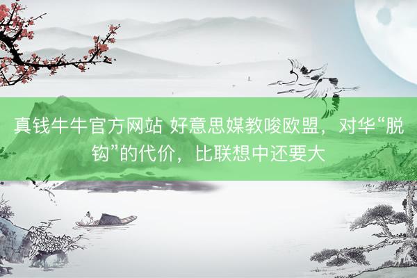 真钱牛牛官方网站 好意思媒教唆欧盟，对华“脱钩”的代价，比联想中还要大